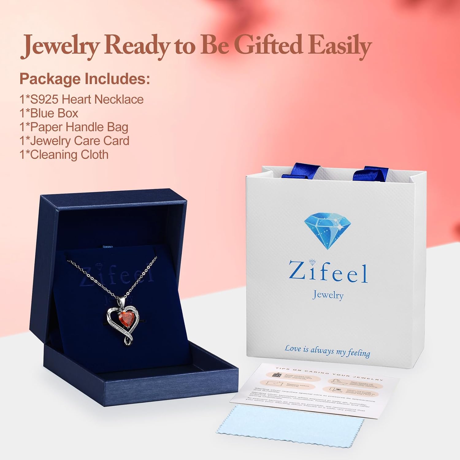 Detalle 2 de Zifeel Birthstone Necklace in 925 Sterling Silver