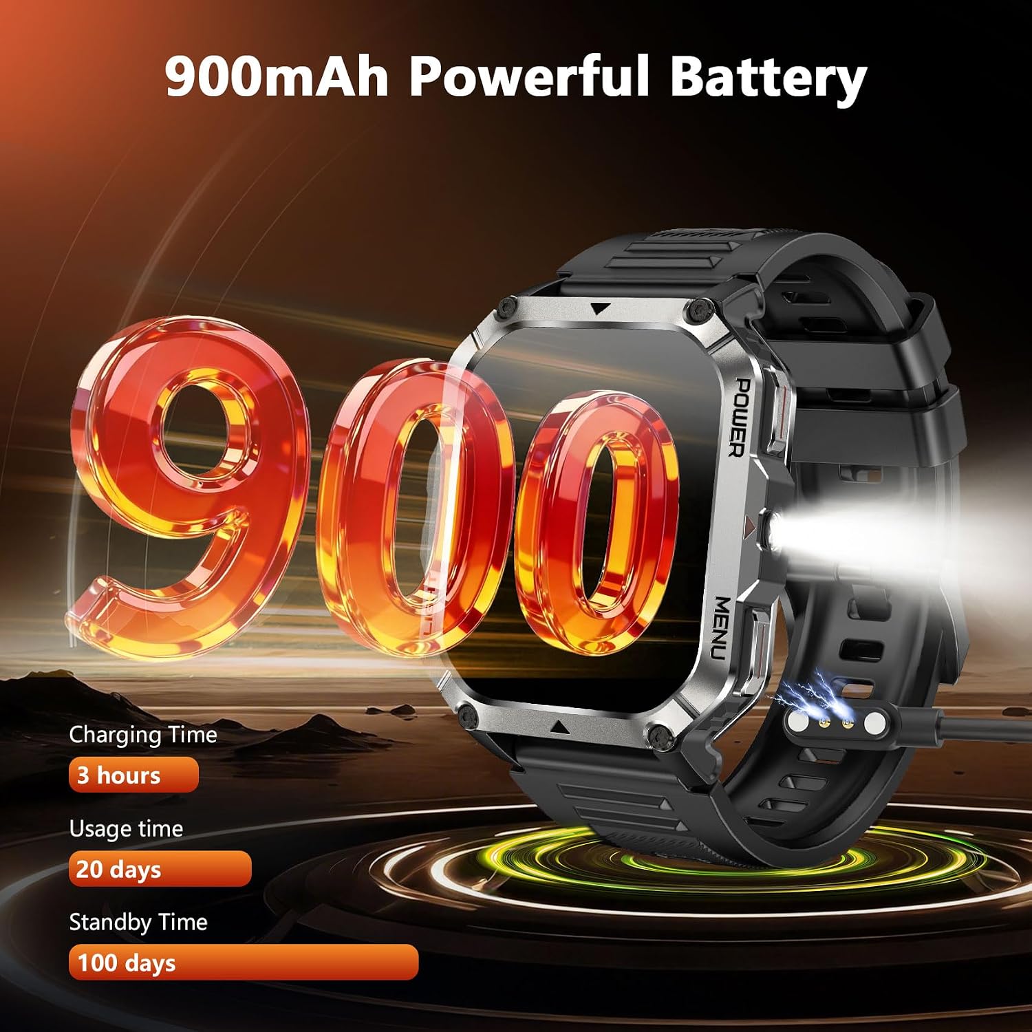 Thumbnail 2 de Blackview Military Smart Watch for Men: rugged outdoor companion with 100-day battery
