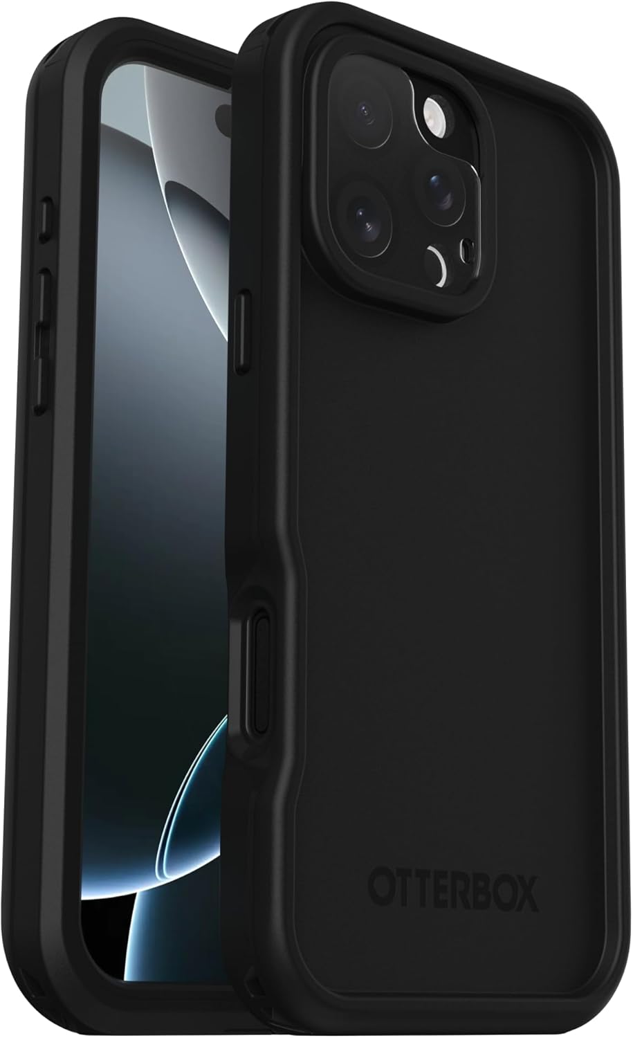 Detalle de OtterBox FRĒ Series Waterproof Case for iPhone 16 Pro Max — Designed by LifeProof, Black