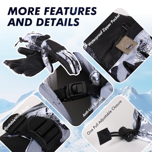 Detalle 2 de Pnosnesy Ski-Handschuhe wasserdicht und warm