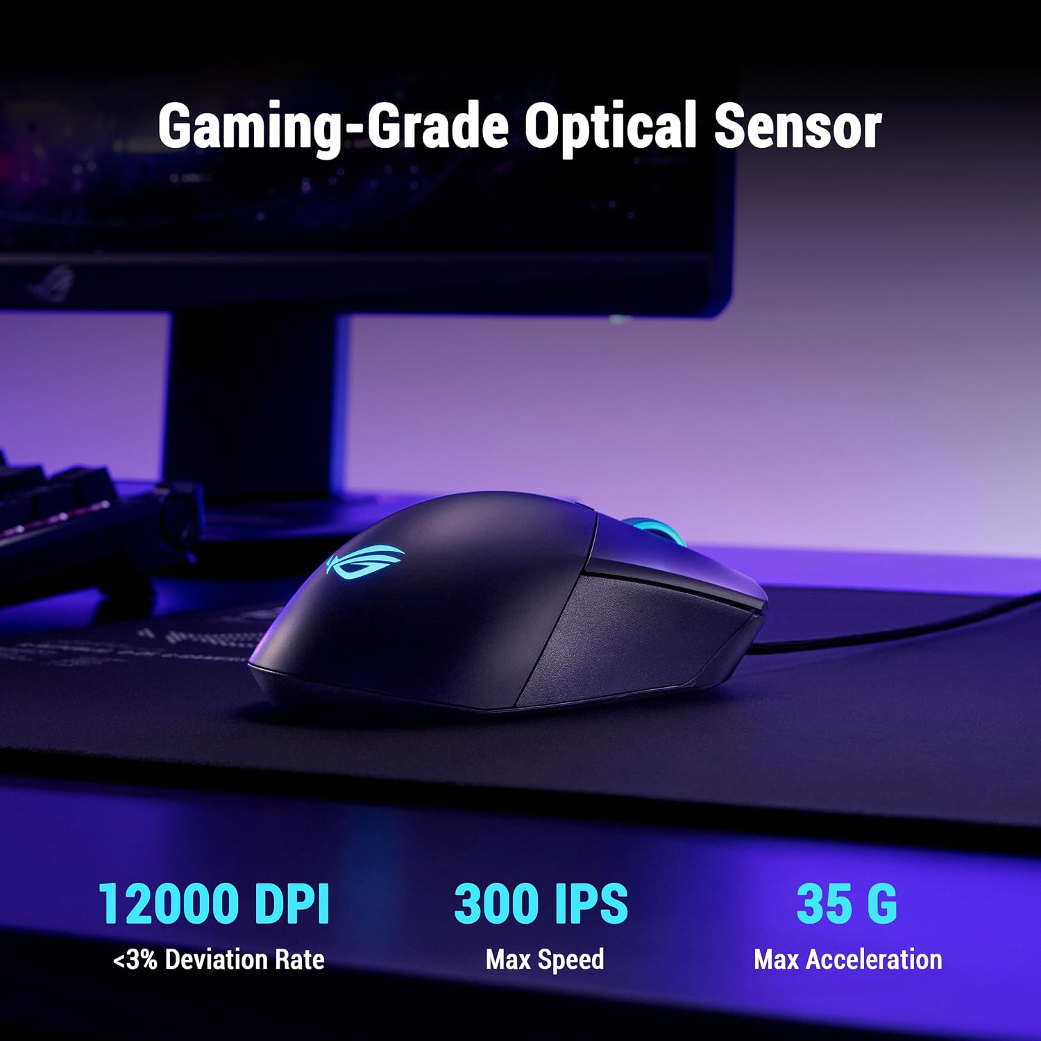 Detalle de ASUS ROG Gladius III Core gaming mouse 72g 🖱