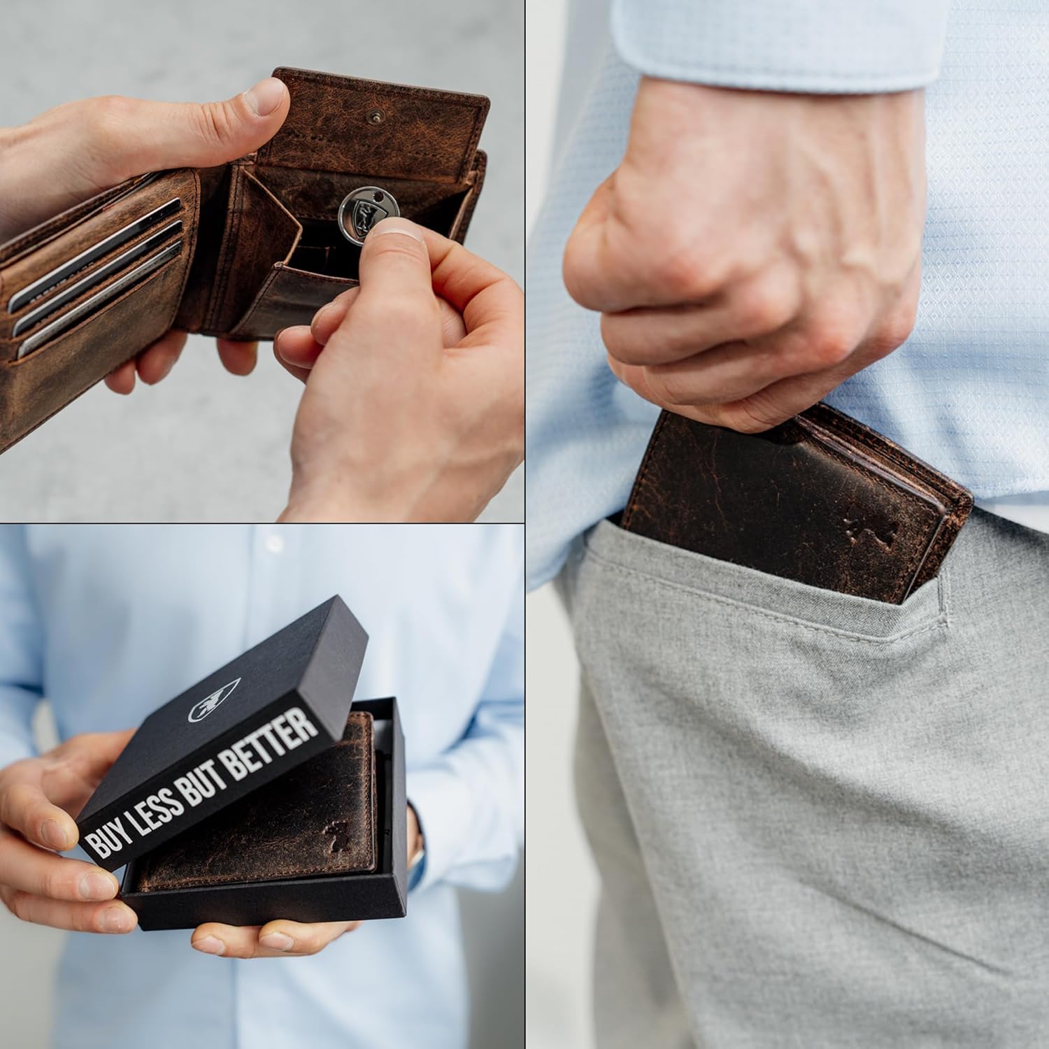Thumbnail 5 de Berliner Bags Peter Portefeuille en Cuir avec RFID — Porte-monnaie compact et robuste, Marron