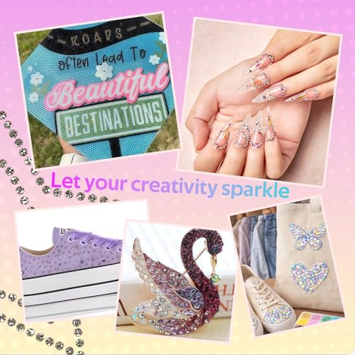 Detalle 2 de CHSEEO 48000Pcs Resin Jelly Rhinestones 48 Colours Nail Gems Bedazzling Kit