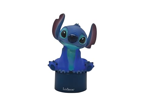 Detalle 2 de LEXIBOOK Disney Stitch: Luz nocturna con altavoz, cambio de color y función de pilas (Azul) NS01D