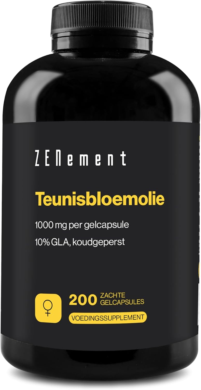 Detalle de Zenement teunisbloemolie 1000 mg, 10% GLA, koudgeperst, 200 capsules