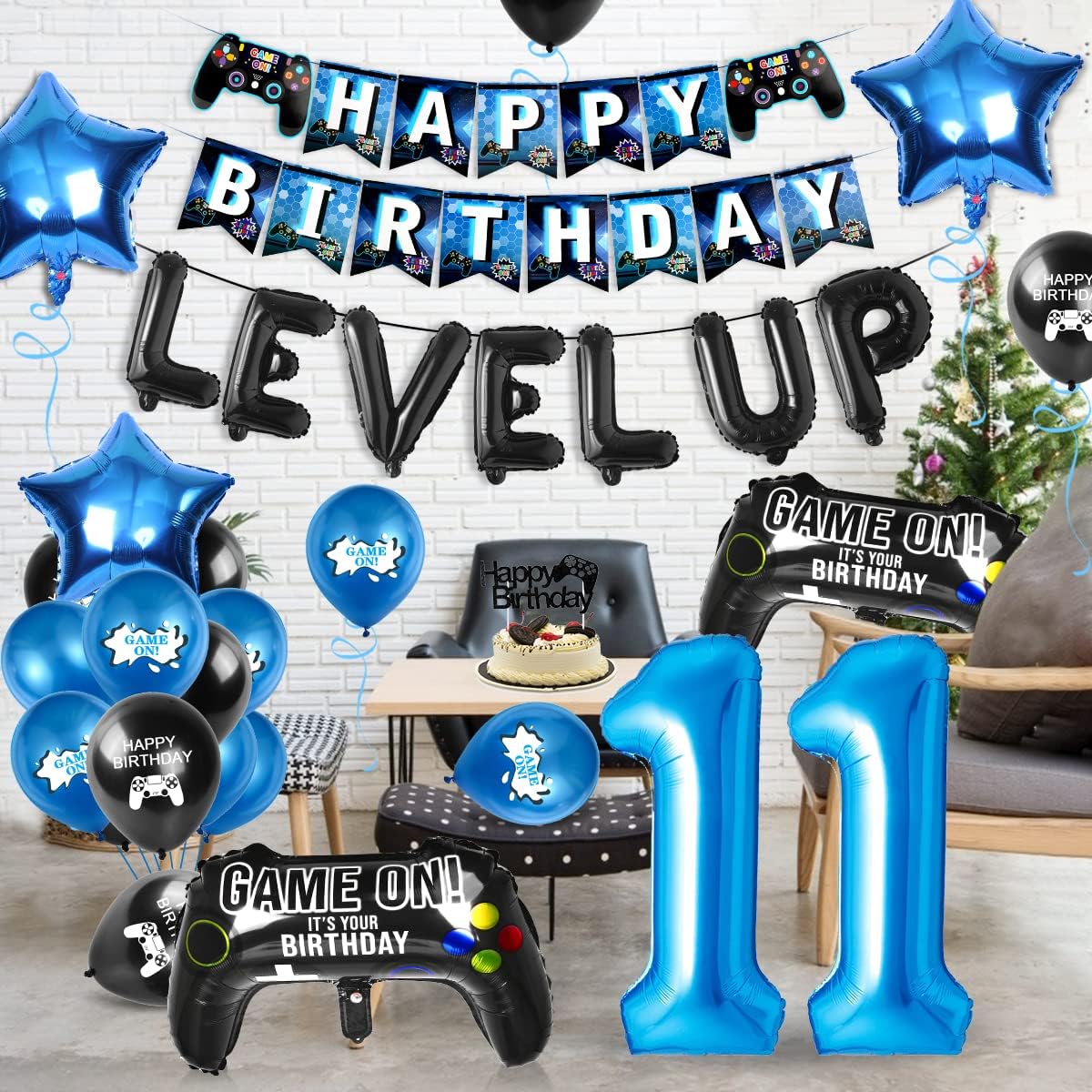 Thumbnail 5 de Videospiel Luftballon 11. Geburtstag Blau – Aurasky