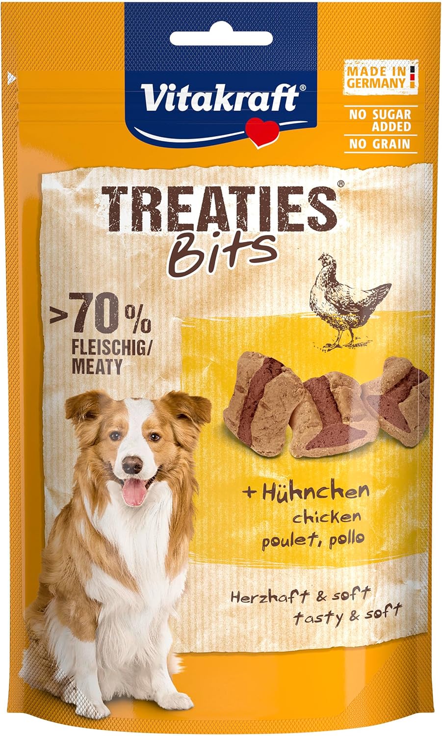 Detalle de Vitakraft Treaties Bits – Friandise moelleuse au poulet sans céréales (6x120 g) pour chiens