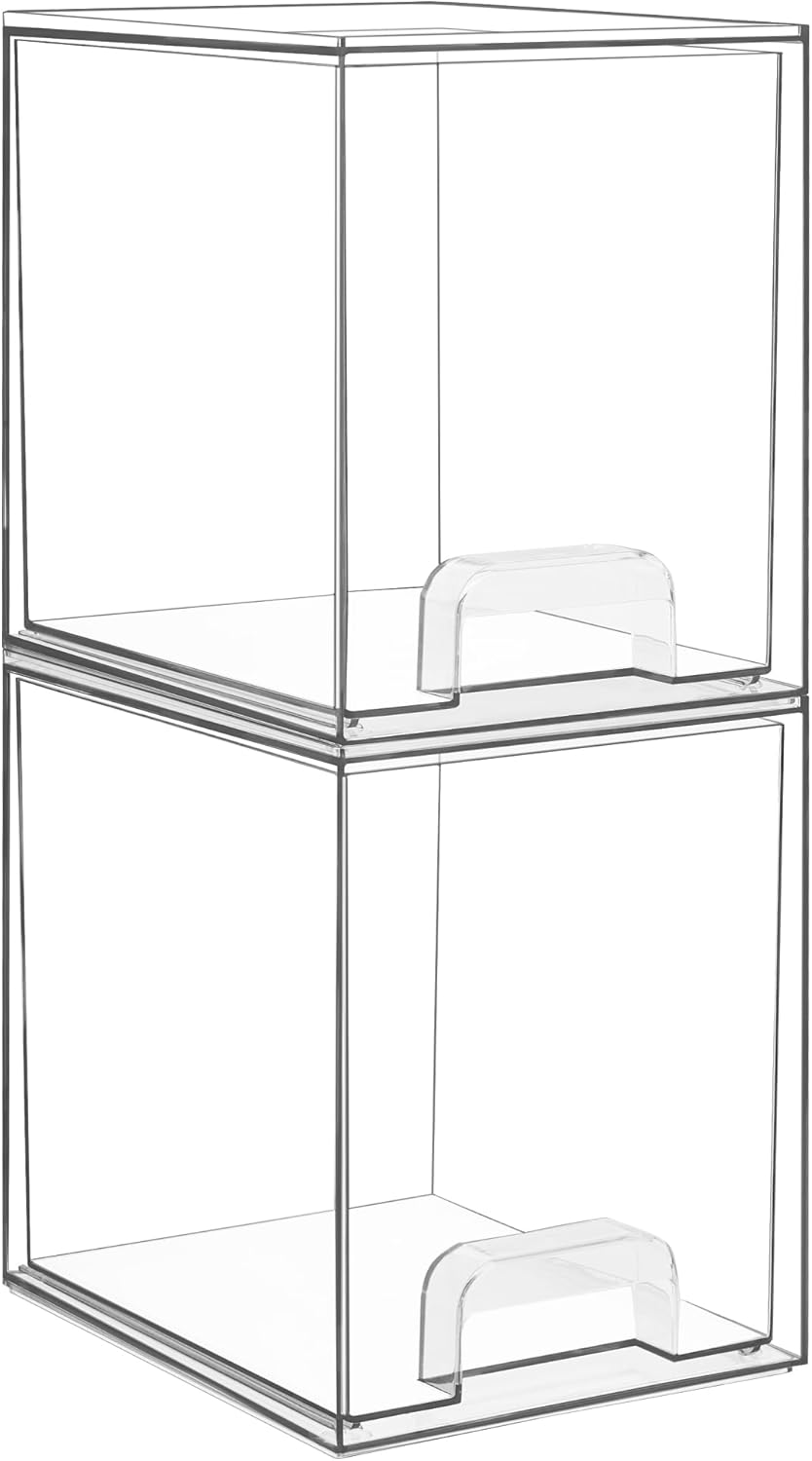 Thumbnail 6 de Vtopmart 4er-Set Kleine Stackable Storage Drawers – Transparentes Acryl-Organiser-Set in Weiß