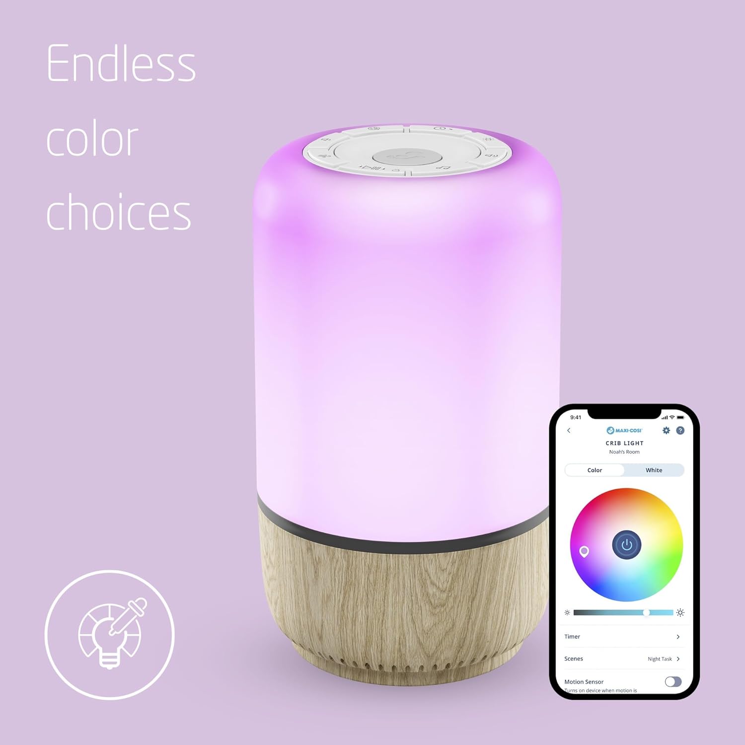 Detalle de Maxi-Cosi Soothe Light & Sound: Smart Baby Night Light and White Noise Machine