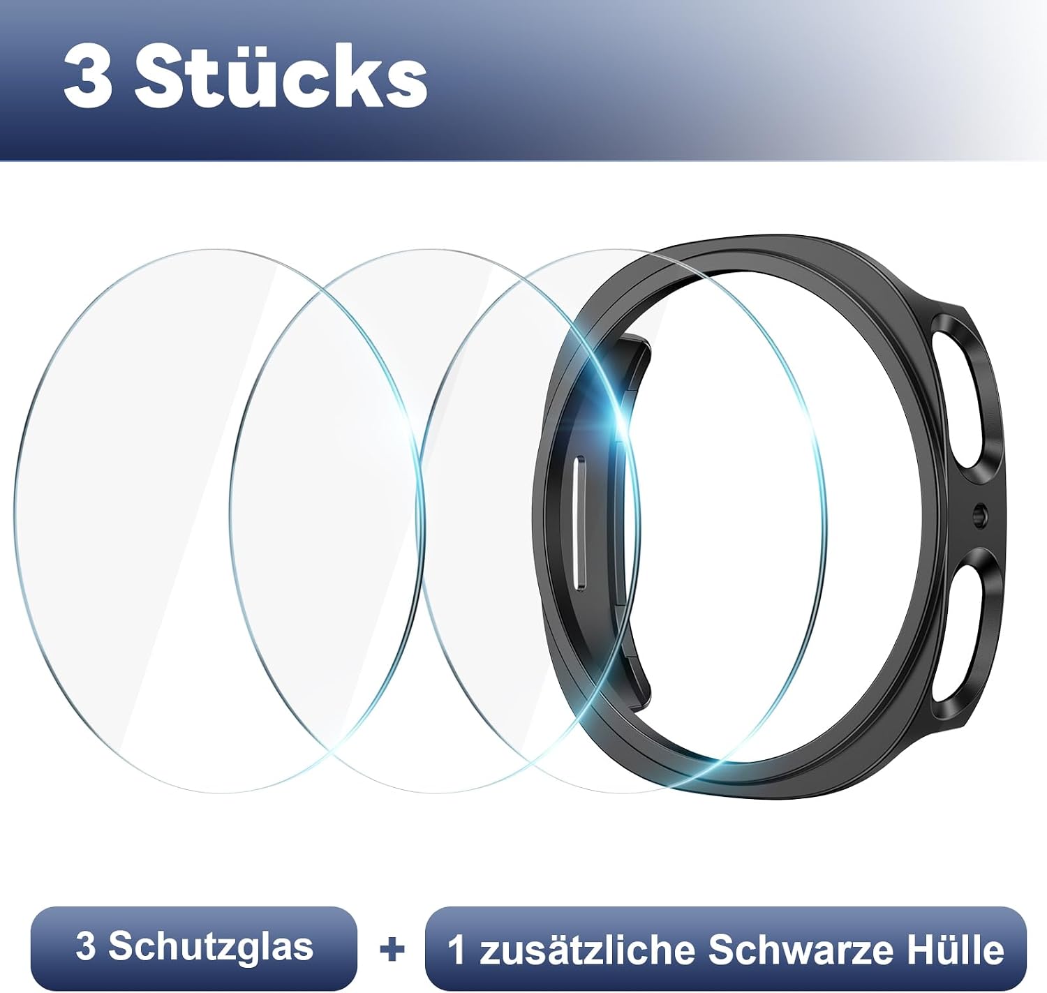 Detalle de Misxi Glas-Displayschutzfolie 40mm für Samsung Galaxy Watch 8/9 – 3er-Set inkl. Hülle und Auto-Ausrichtungstool