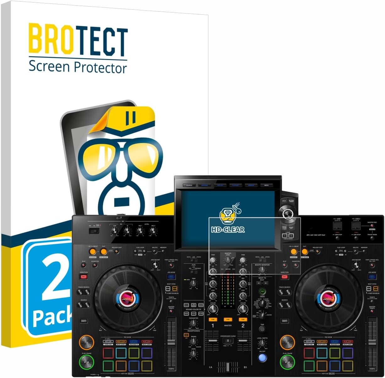 Detalle de brotect Pellicola Protettiva per Pioneer XDJ-RX3 (2 Pezzi) — Protezione schermo trasparente anti-impronte