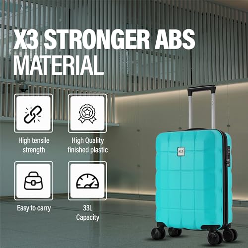 Detalle de ATX Luggage 21-Inch Cabin Suitcase: Mint Green, Super Lightweight ABS Carry-On