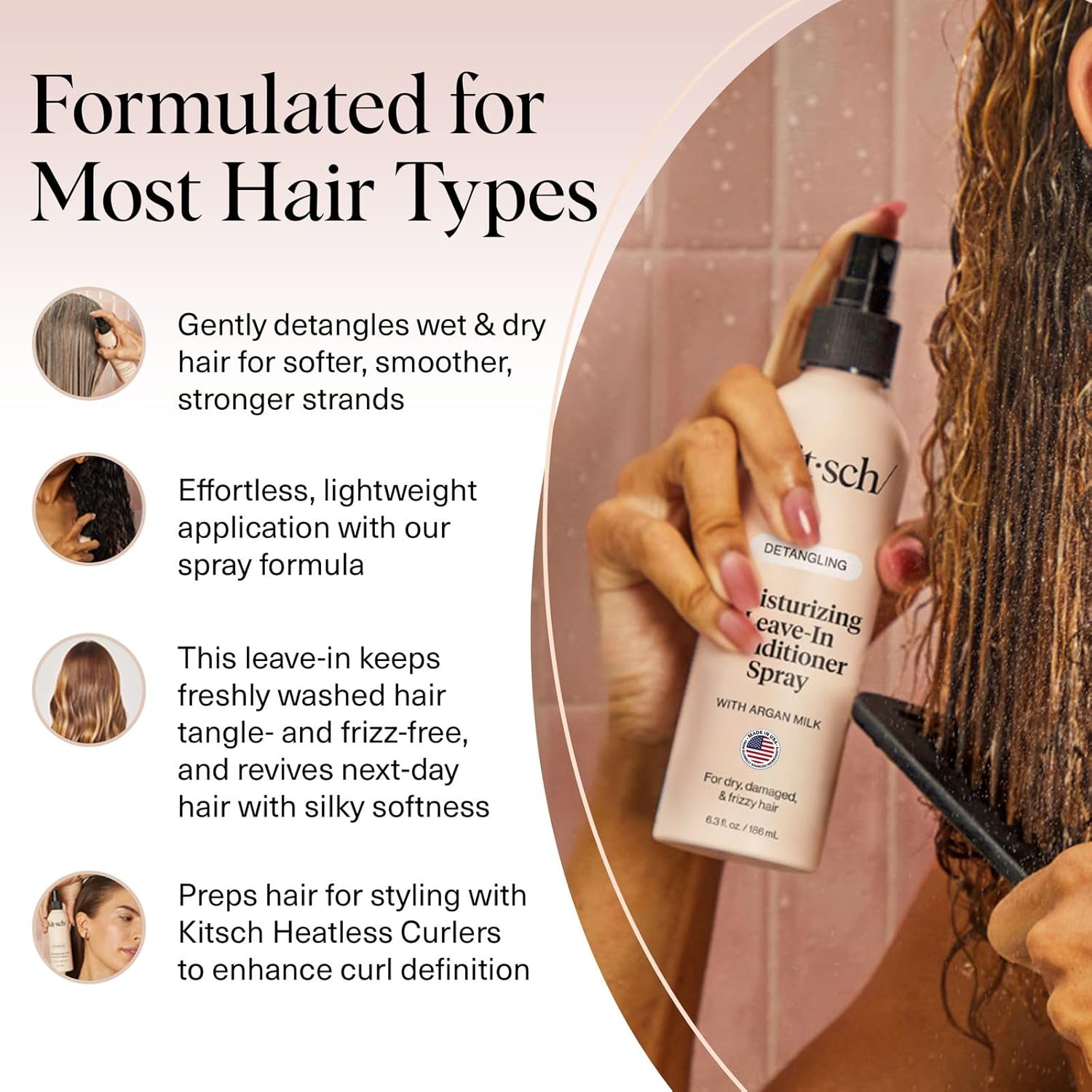Thumbnail 5 de Kitsch Argan Milk Leave-In Conditioner 6.3 oz