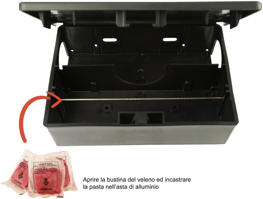 Detalle de AGRI-CULTURA Contenitore Esca per Topi Grandi con Chiave | Trappola Sicura HACCP – Set Completo