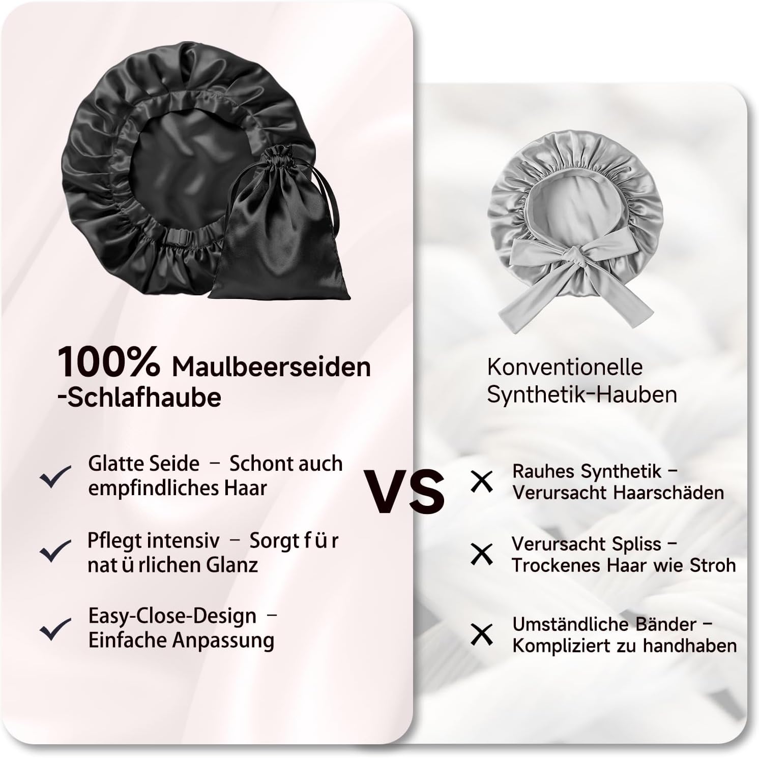 Detalle 2 de Kaome Schlafmütze aus Seide 22 Momme