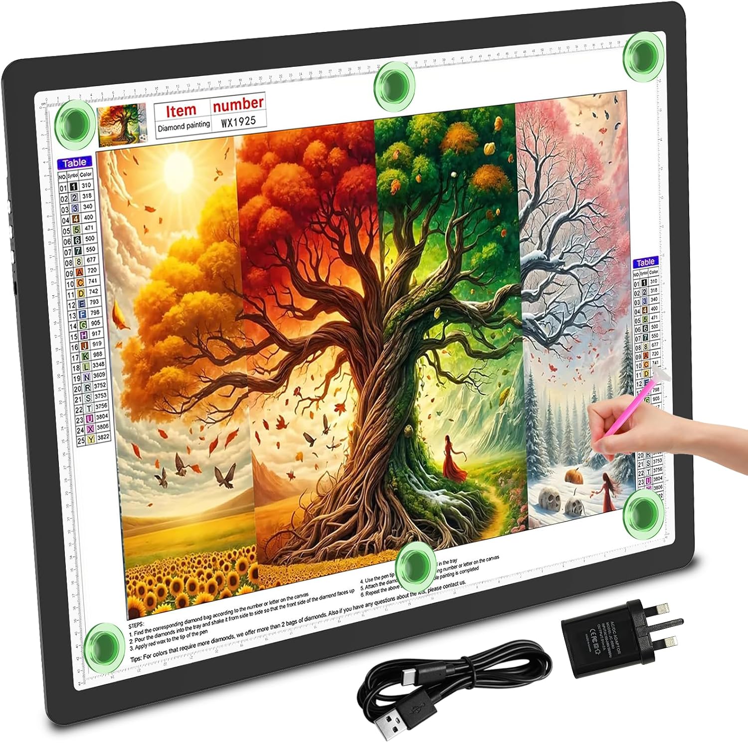 Detalle de TOHETO A2 Light Pad 25.2"x18.4" Magnetic LED Light Board for Diamond Painting & Tracing