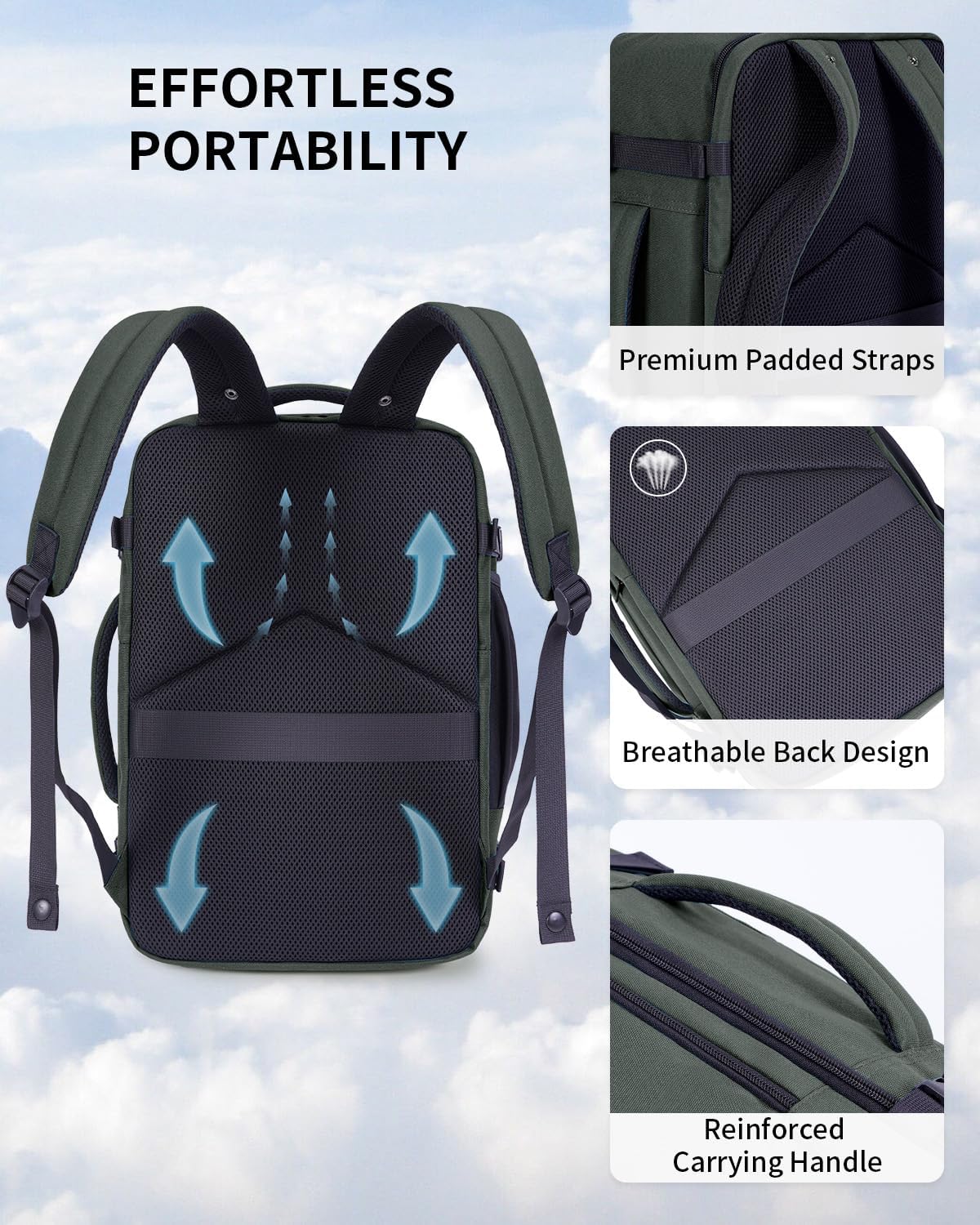 Thumbnail 6 de ECOHUB for Ryanair Cabin Bags 40x20x25L underseat backpack with laptop compartment (20L, recycled fabric)