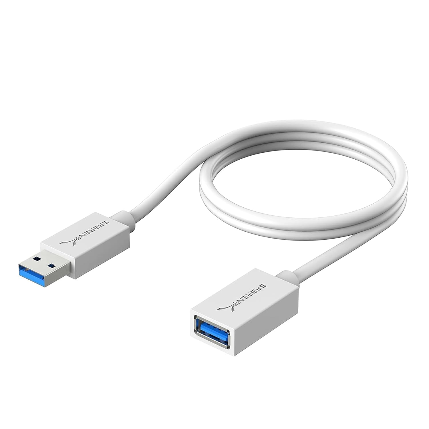 Detalle de SABRENT 22AWG USB 3.0 Extension Cable A Male to A Female (3 Feet, White) CB-303W
