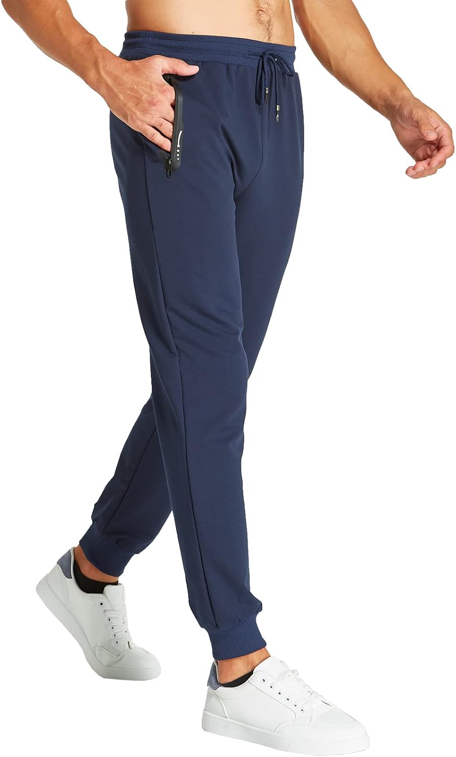Thumbnail 2 de JustSun joggingbroek voor heren met ritszakken, katoenmix en elastische tailleband