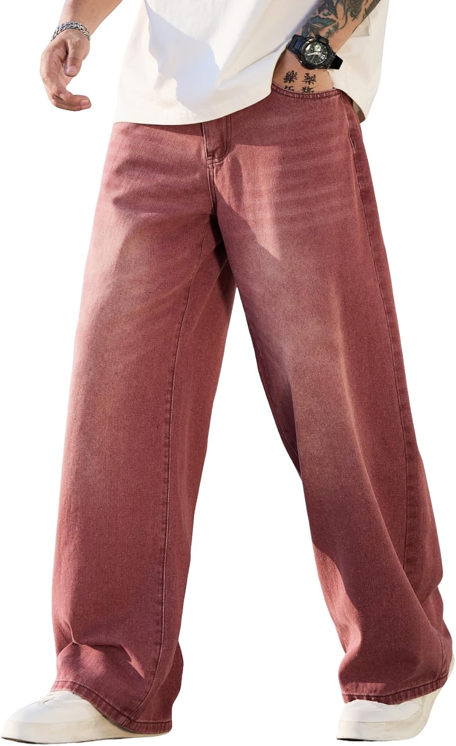 Detalle de Zewool Herren Baggy Hip Hop Jeans – Weite Beinform Skate Denim