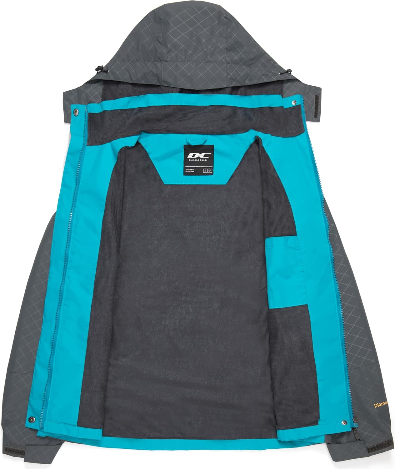Detalle de DCmount Regenjacke Damen – wasserdichte Übergangsjacke mit Kapuze und softshelligem Tragegefühl