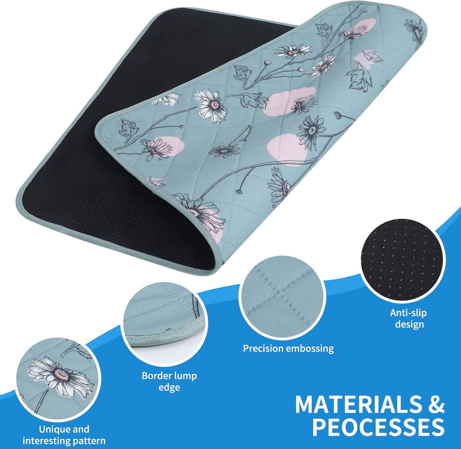 Detalle de IEUUMLER 2er-Pack waschbare Welpenunterlagen (60 x 60 cm) für Laufstall, Autositz & Sofa – Wiederverwendbar & schnell absorbierend
