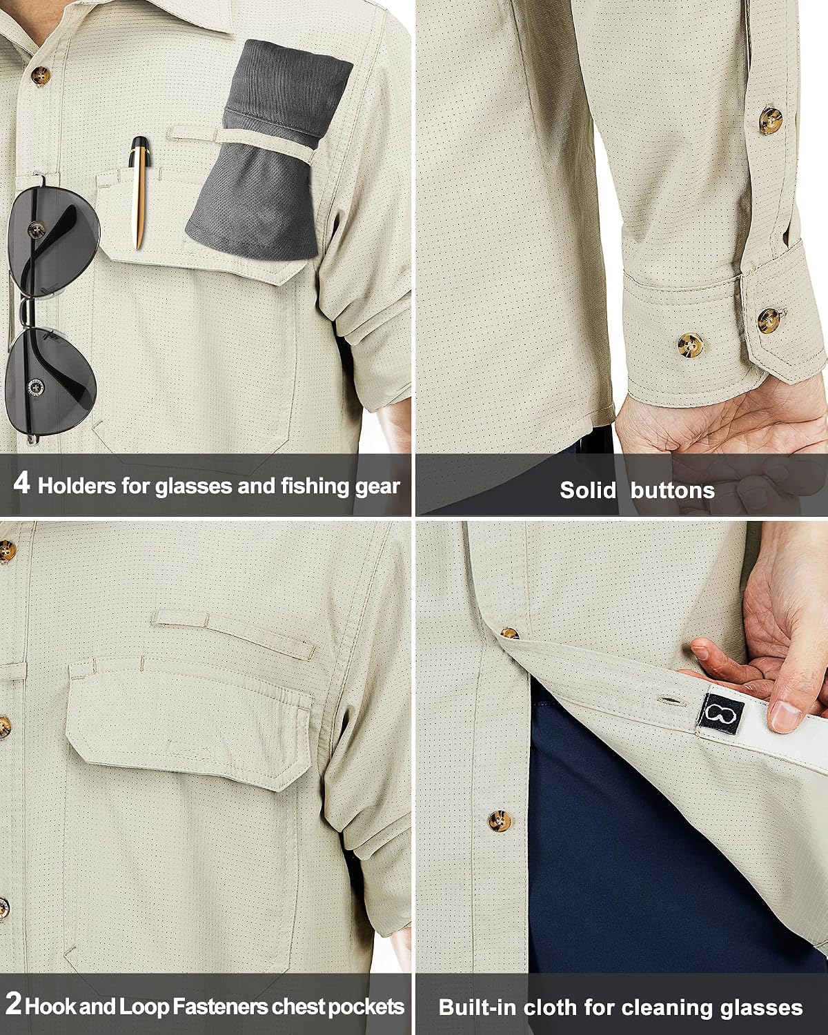 Detalle 1 de 33,000ft UV Protection Safari Shirt UPF50+