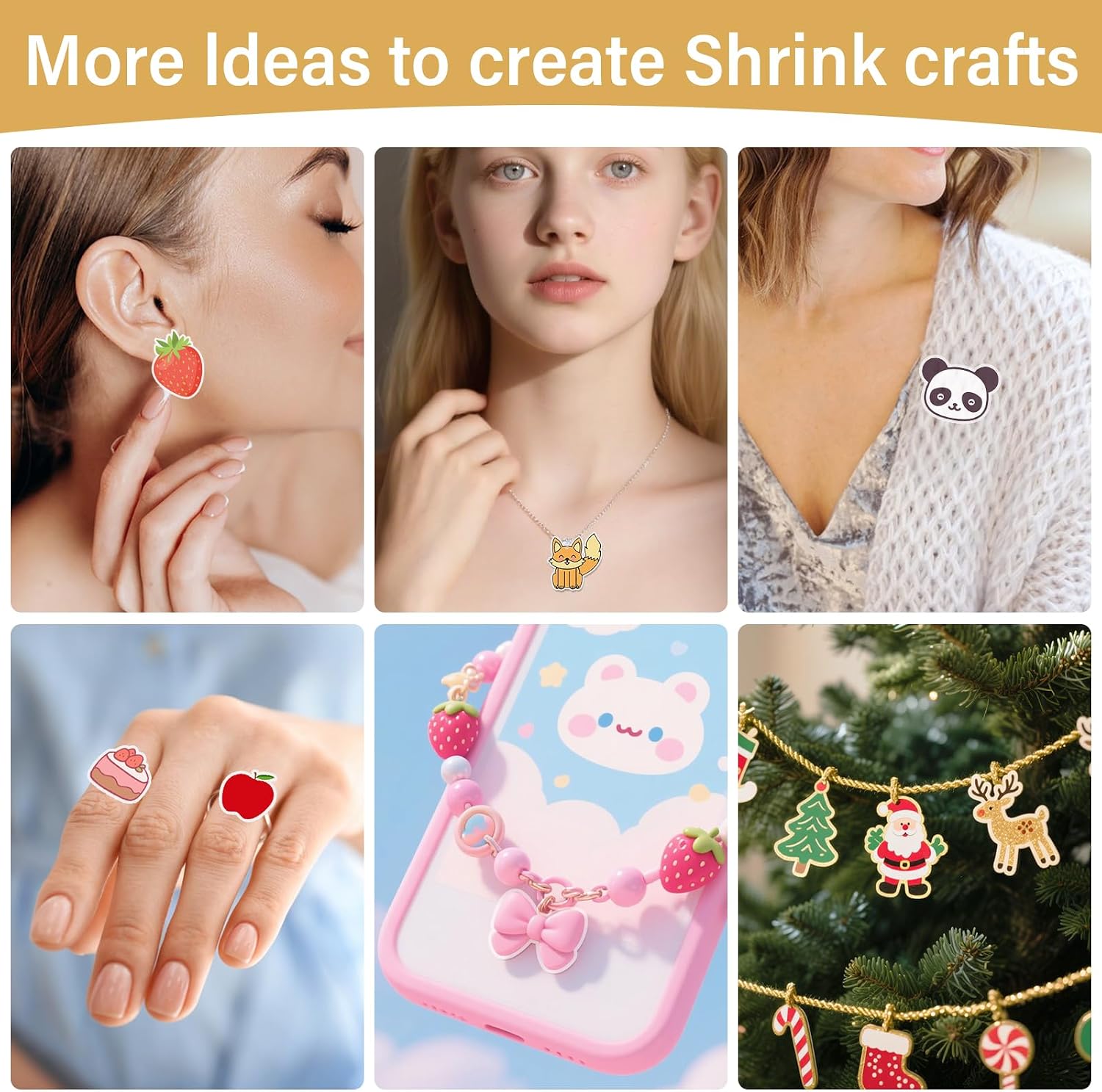 Thumbnail 6 de CRTWDMAN 161-Piece Shrink Paper Keychain Kit with Shrinky Plastic Sheets, Punch, Clasps & Jump Rings
