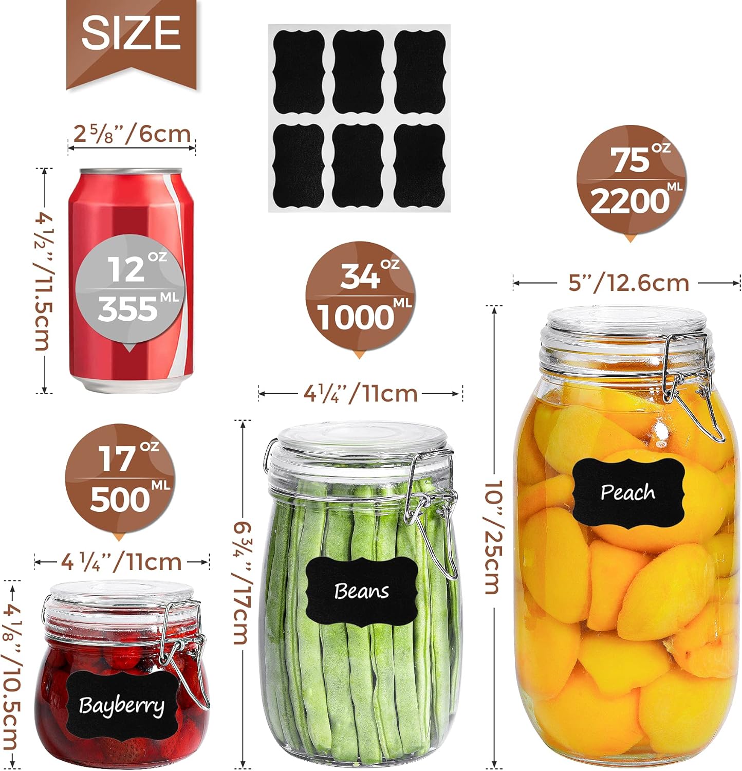 Thumbnail 4 de ComSaf 17oz Airtight Glass Jars 🫙