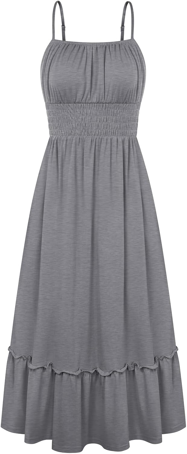 Thumbnail 6 de GRACE KARIN Women's Summer Maxi Dress 2026: Smocked Ruched Bust Sundress with Adjustable Straps & Pockets