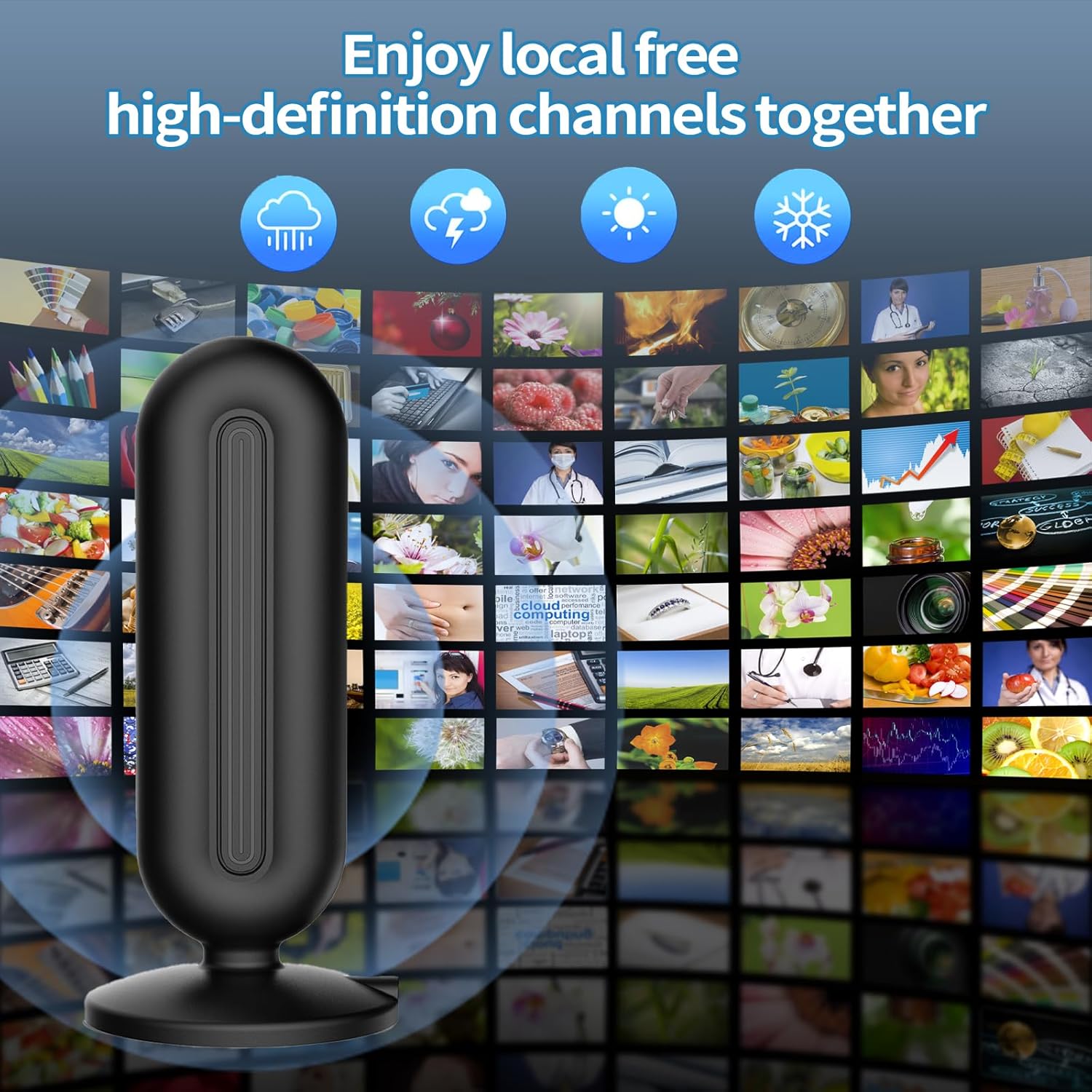 Thumbnail 1 de Indoor TV Aerial 2026 Upgrade – 360° Omnidirectional Indoor Antenna with Signal Booster