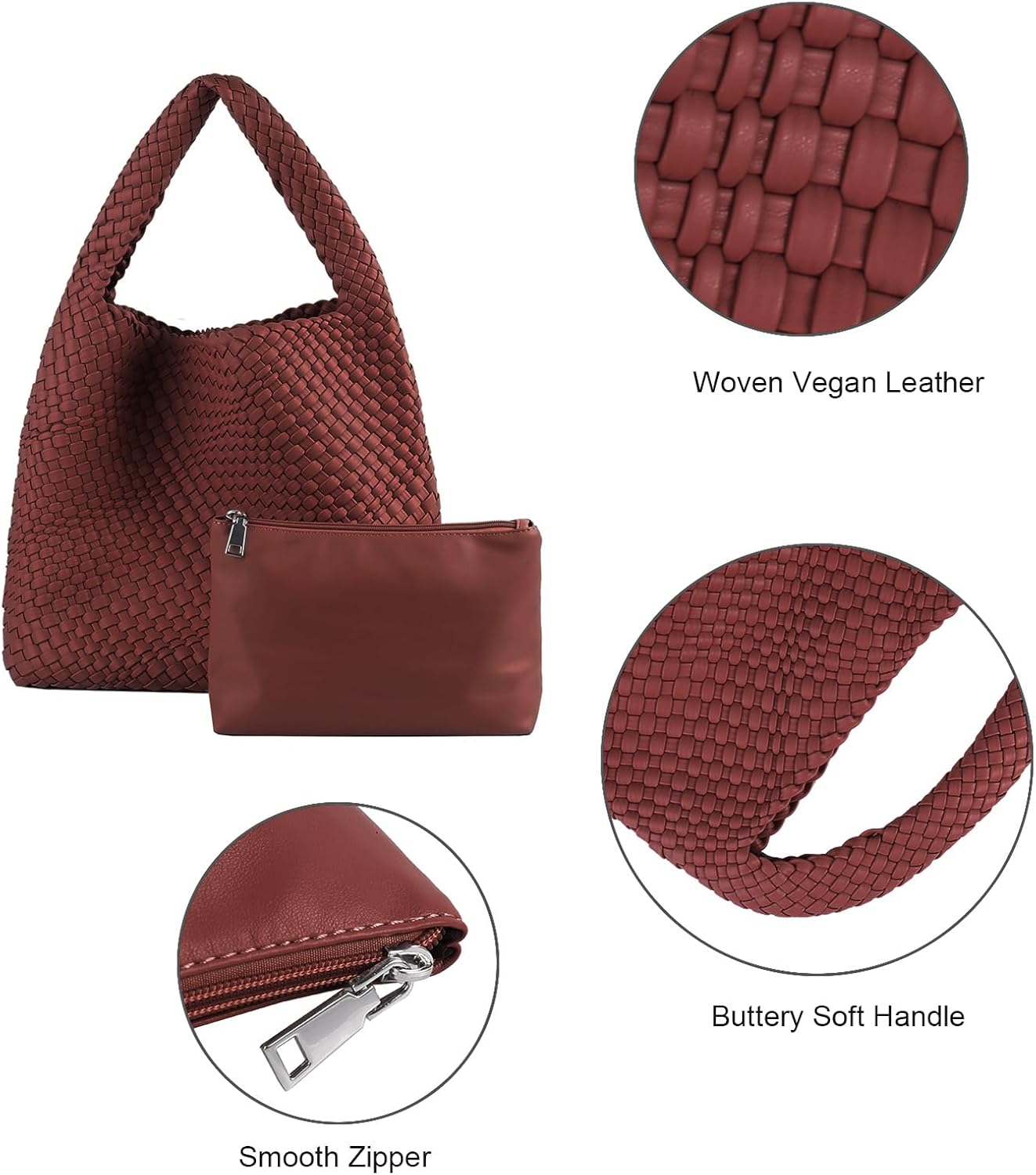 Detalle 2 de Woven Tote Bag in Vegan Leather