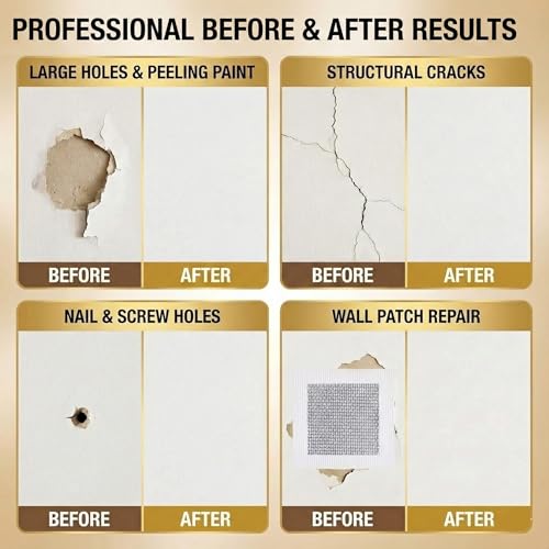 Detalle de Deuvuo Wall Repair Kit: 100% Safe Wall Spackle Paste with 2" Drywall Patch