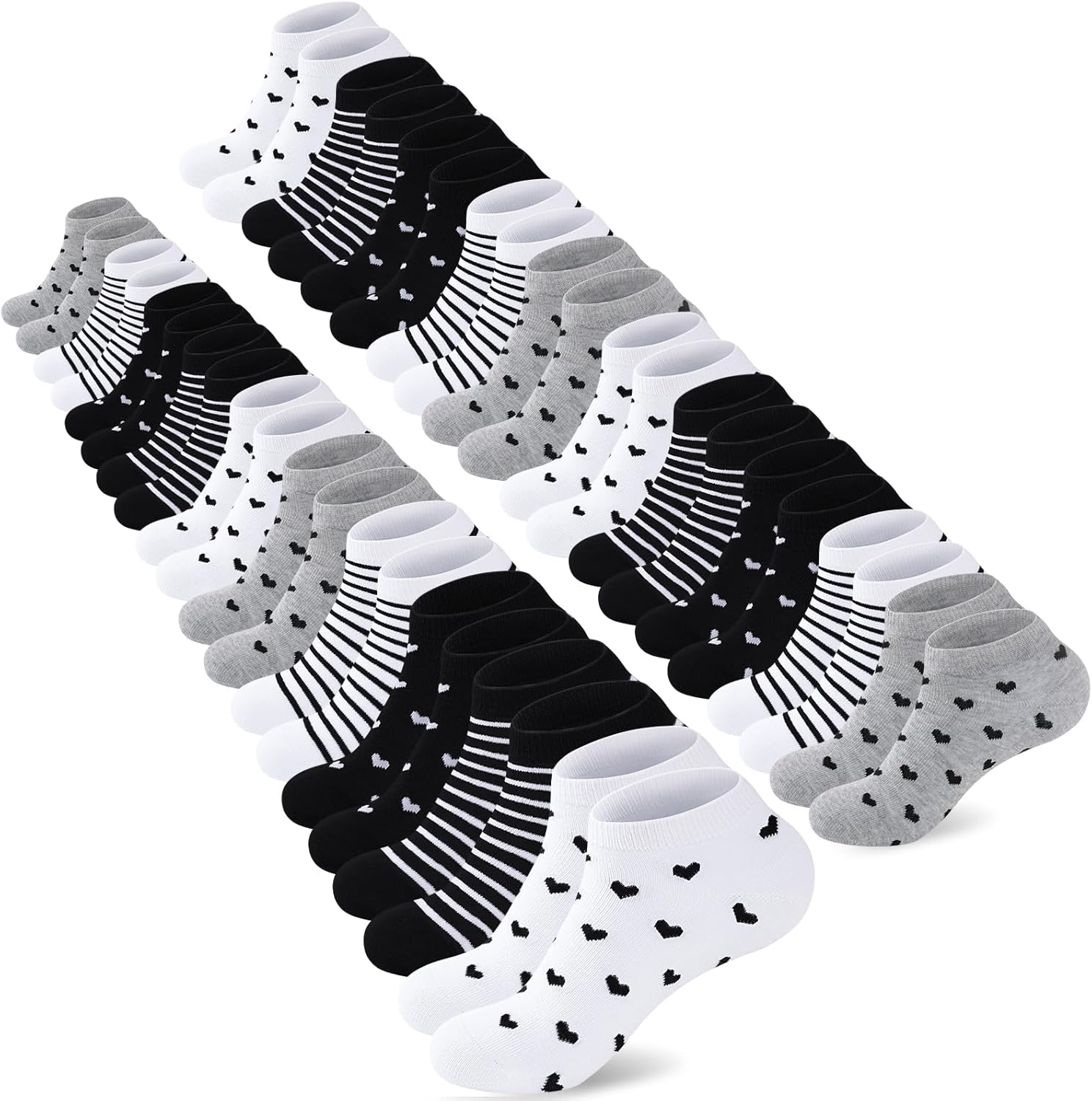 Detalle de SukModen 10/20 Paia di Calzini Donna Corti in Cotone | Motivi Multicolori Sorprendenti