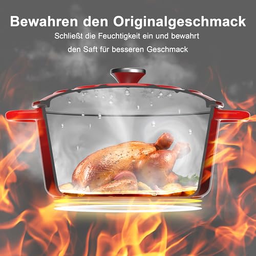 Detalle 2 de Topbooc Gusseisen Topf Brotbackform 26 cm – emailliert, 5 L, Rot