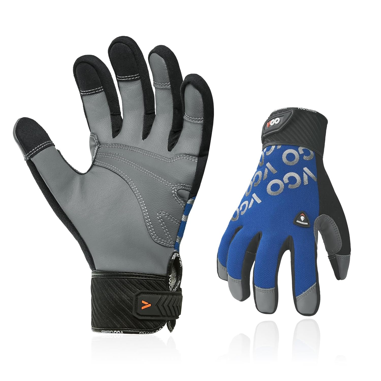 Thumbnail 6 de Vgo... Guanti da lavoro invernali impermeabili touchscreen in pelle caprina (1 paio)