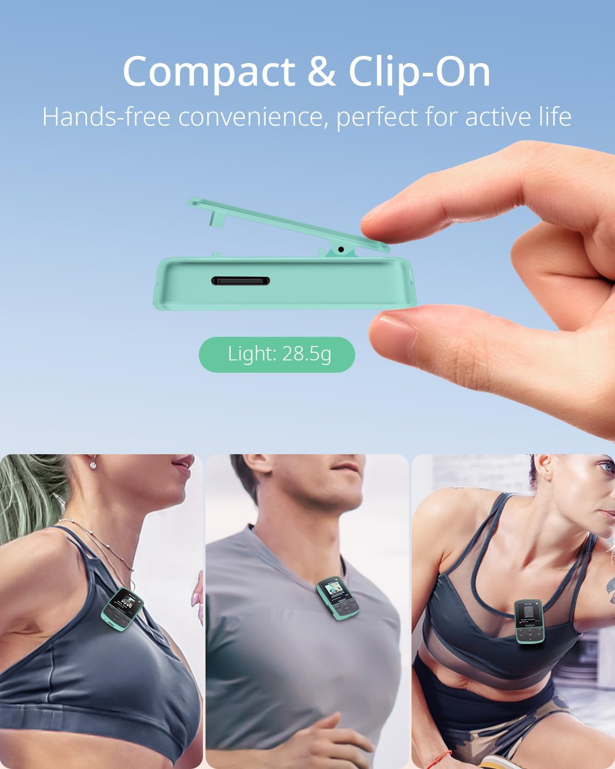 Detalle de YOTON Lettore MP3 64 GB con clip sportiva