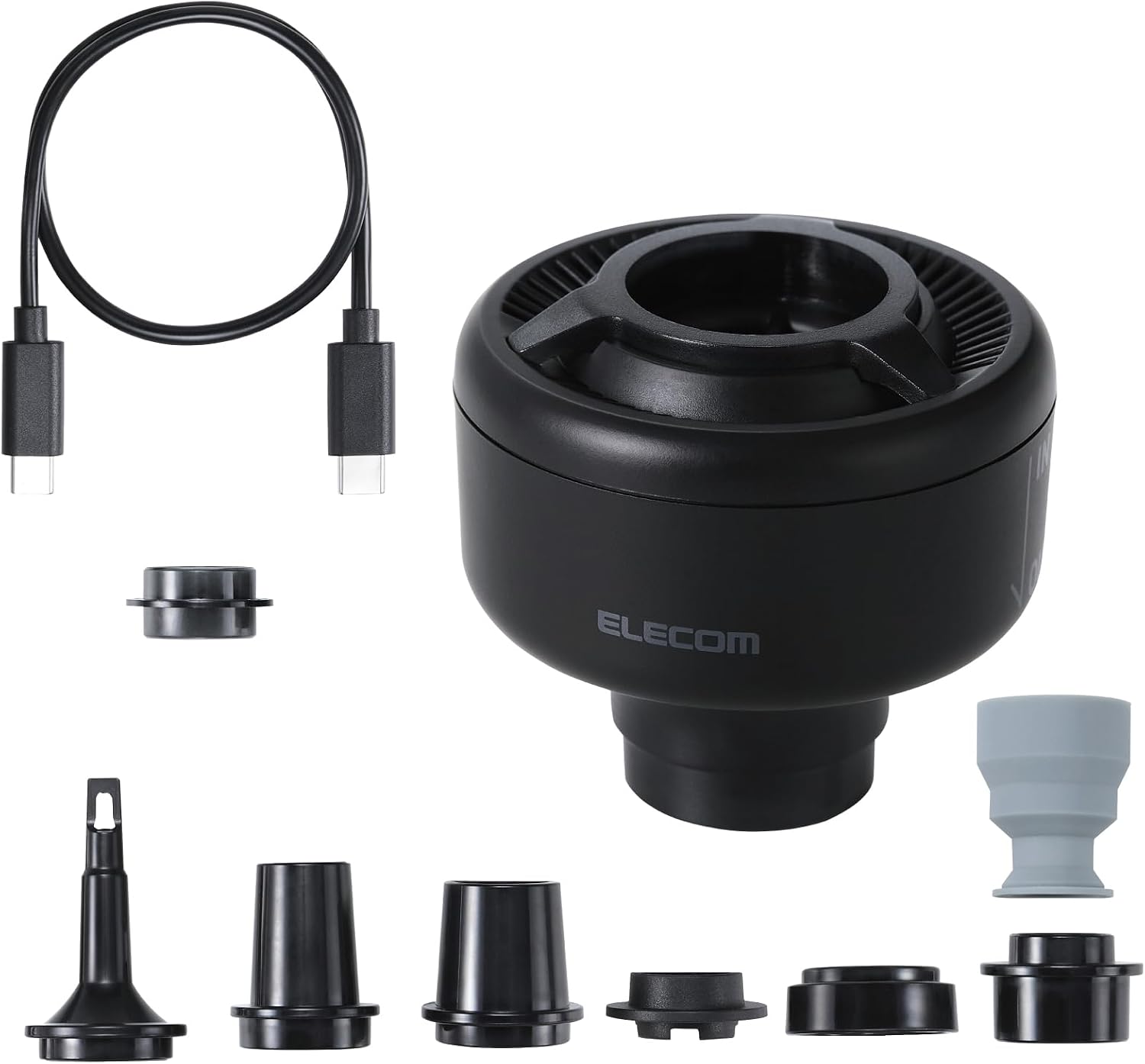 Detalle de エレコム ADWPOM01BK 電動エアポンプ 4.5kPa・Type-C給電・空気入れ/空気抜き対応