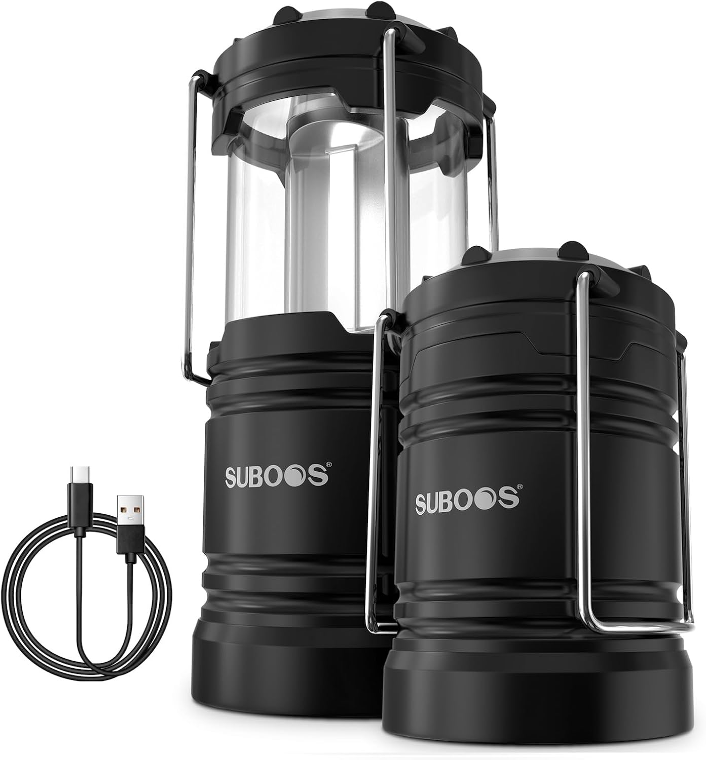 Detalle de SUBOOS Rechargeable Camping Lanterns: Solar & Battery Powered Light with Magnetic Base