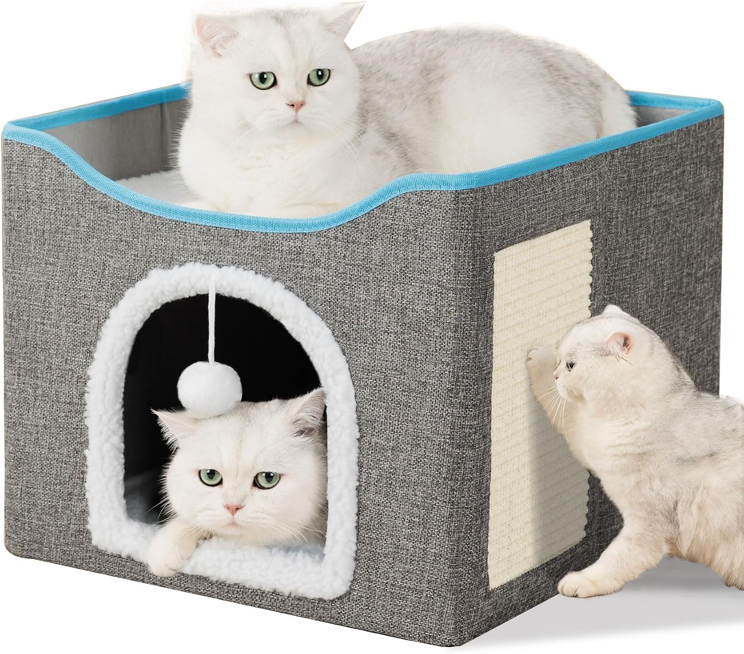 Thumbnail 6 de FURRYPAWS Katzenhöhle – gemütliches Katzenhaus für drinnen & draußen mit waschbaren Kissen