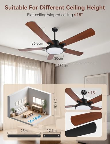 Thumbnail 6 de Aigostar Ventilador de Techo con Luz 52" – Luz LED, Motor DC Reversible y Control remoto
