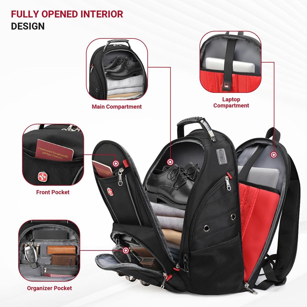 Detalle de Star Cloud 17 Inch Travel Laptop Backpack with USB & Type-C Ports