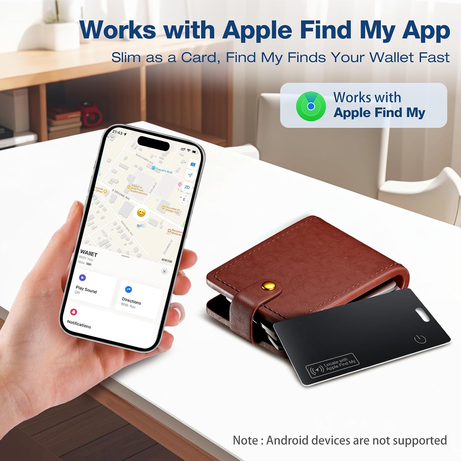 Detalle 2 de Apple AirTag Wallet Tracker Card 0.06in slim