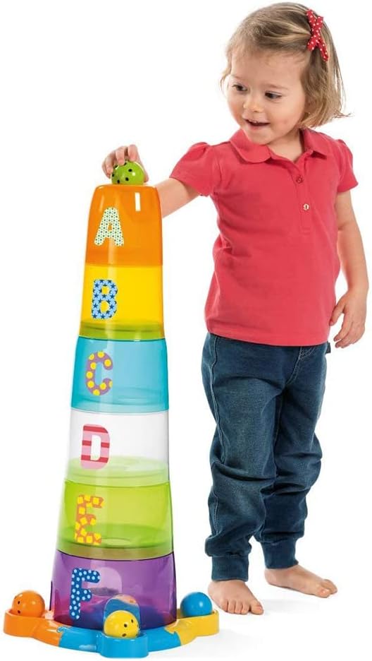 Detalle 2 de Chicco Super Torre Apilable 🎲: Puzzle Vertical para Bebés y Niños