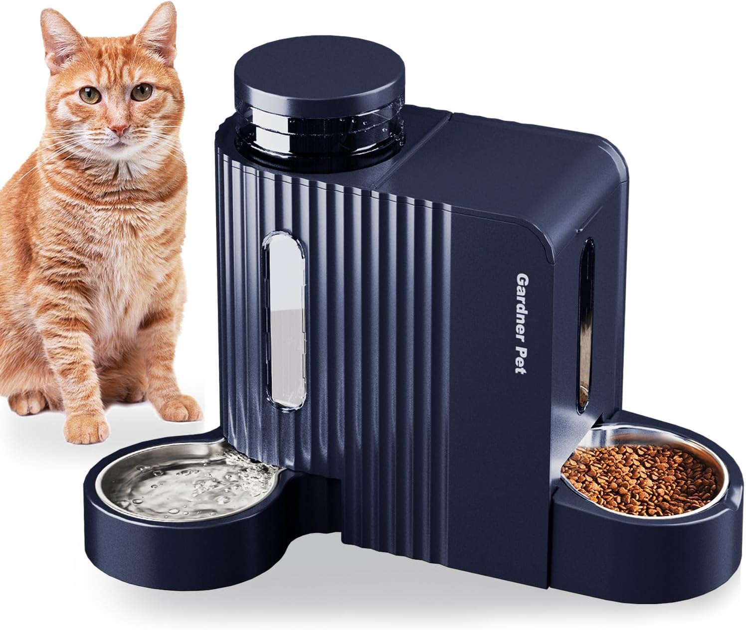 Thumbnail 6 de Gardner Pet automatischer Futter- und Wasserspender für Katzen/Hunde (2 Näpfe, 3 L + Edelstahl, ohne Strom) – Beige