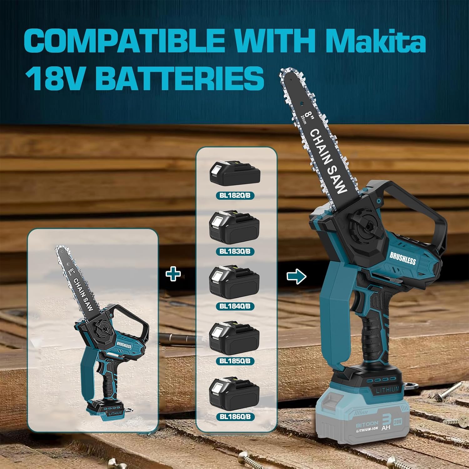 Thumbnail 6 de Makita 18V 8-Zoll Kettensäge