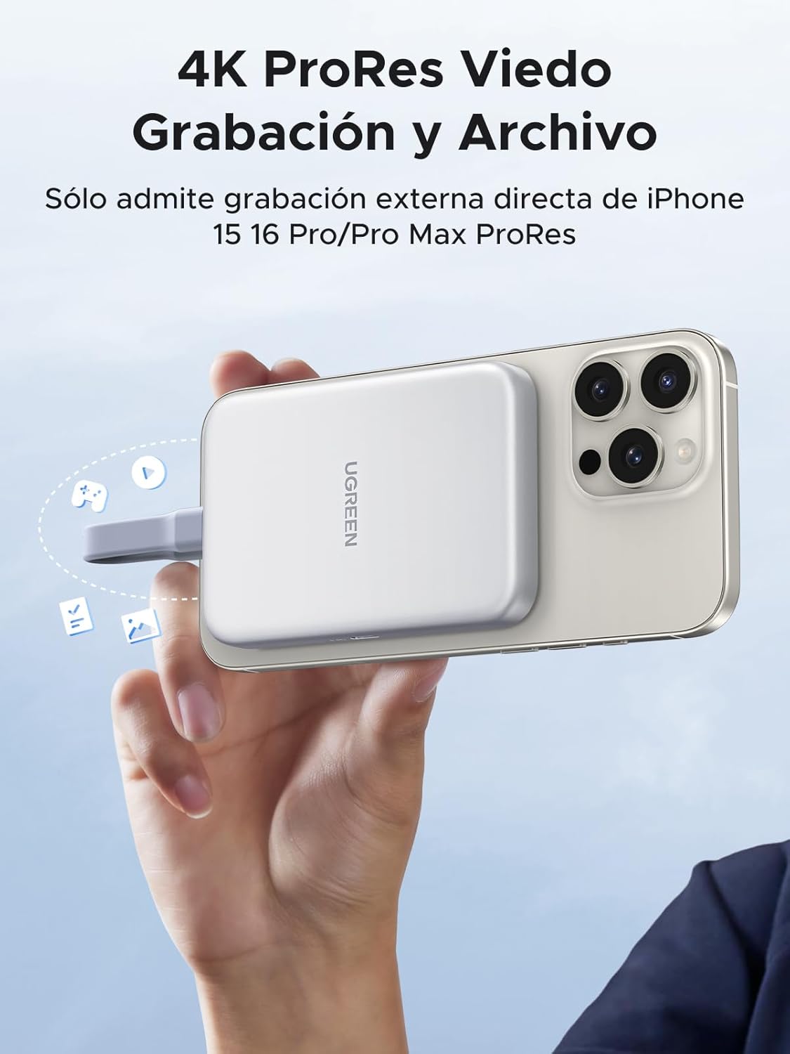 Detalle 2 de UGREEN Carcasa Magnética SSD M.2 NVMe para iPhone
