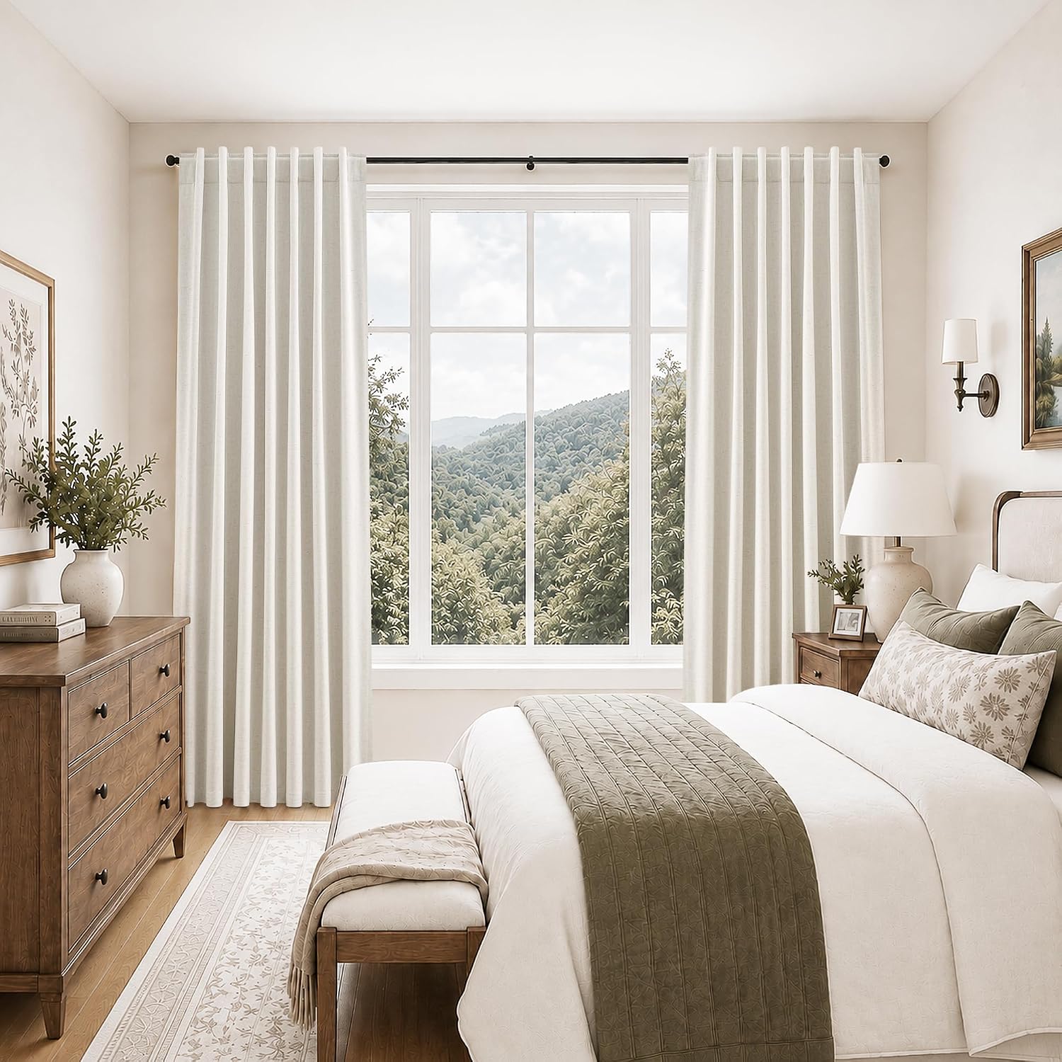 Detalle 2 de Jowels 90 Inch Linen Blackout Curtains 2 Panels ๐ช