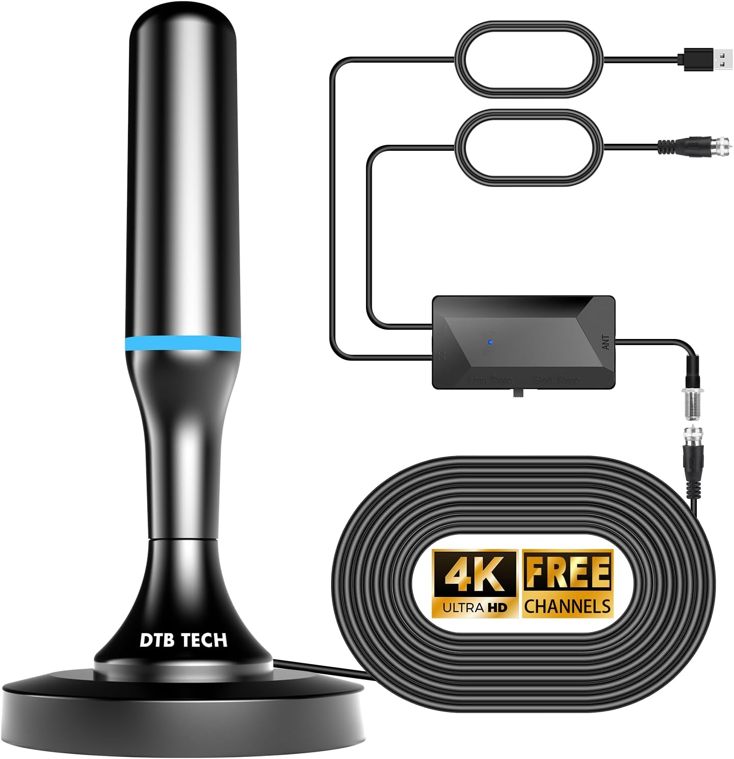 Detalle de Amplified Digital Indoor TV Antenna for Local Channels with 360° Reception