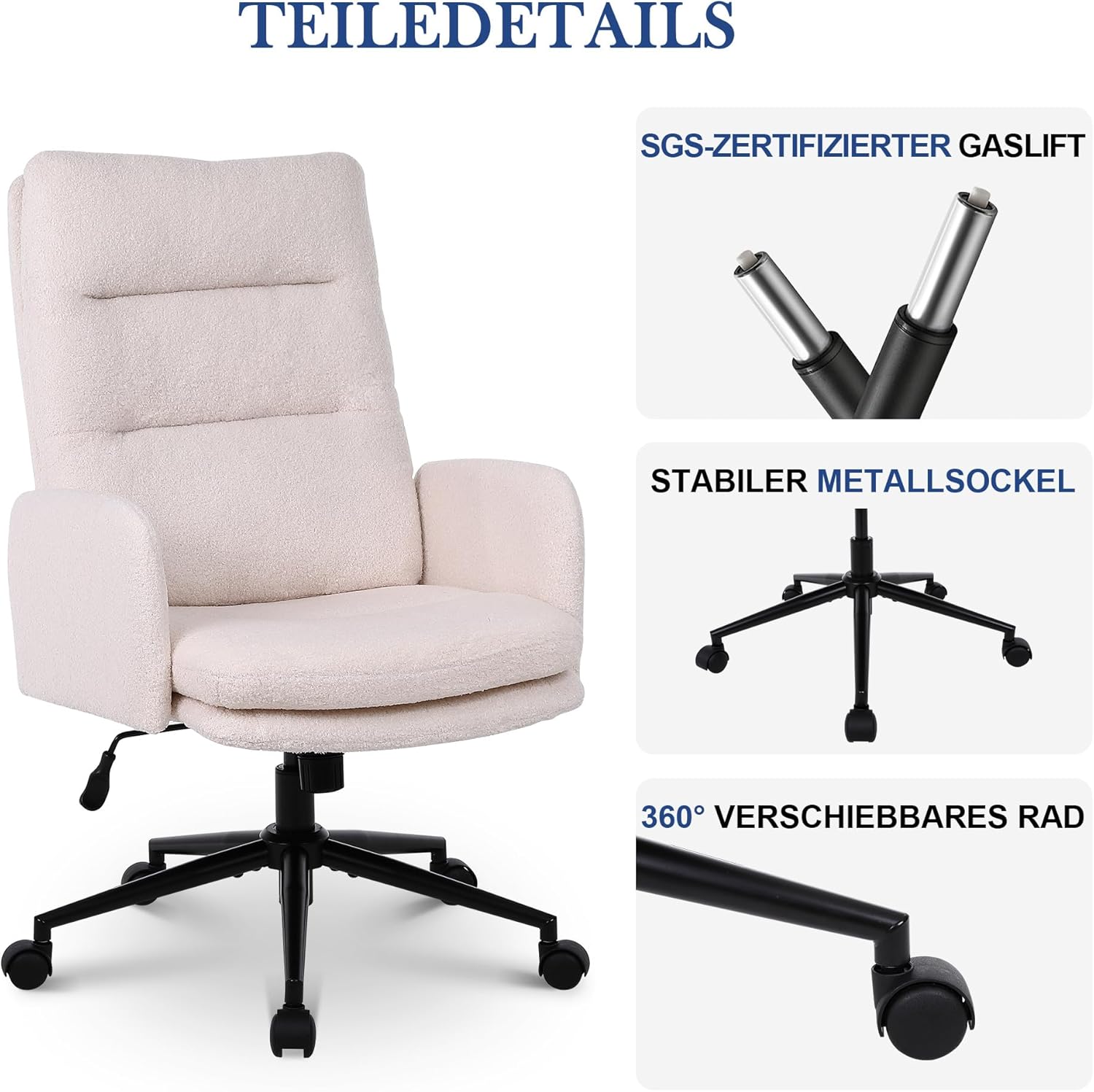 Thumbnail 6 de Nusetx Schreibtischstuhl Bürostuhl 42–50 cm